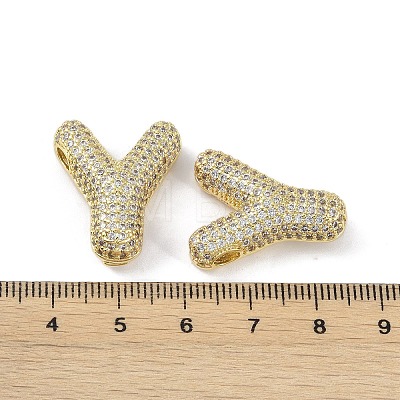 Brass Micro Pave Clear Cubic Zirconia Pendants KK-Z041-01G-Y-1