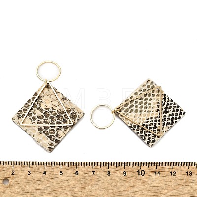 Brass with PU Leather Pendants FIND-Z048-08C-KCG-1