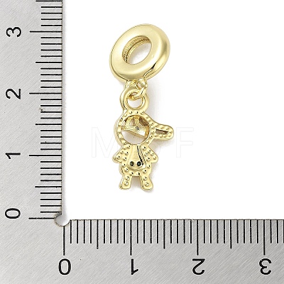 Rack Plating Brass Pave Cubic Zirconia European Dangle Charms KK-R163-08A-G-1