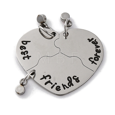 Best Friends Forever 201 Stainless Steel Rhinestone Connector Charms STAS-Q342-08A-P-1