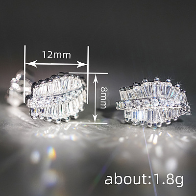 Brass Pave Cubic Zirconia Stud Earrings WGFE2F1-01-1