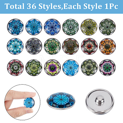 3 Sets 3 Style Alloy Jewelry Snap Buttons BUTT-SC0001-01-1