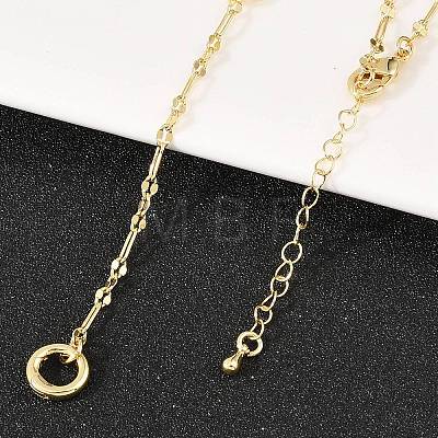 Brass Dapped Chain Y Lariat Necklaces NJEW-H087-06H-G-1