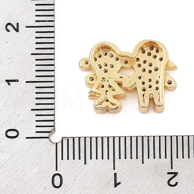 Brass Micro Pave Cubic Zirconia Slide Charms ZIRC-I068-25G-1