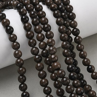 Natural Wood Lace Stone Wooden Jasper Beads Strands G-K365-F03-6mm-1