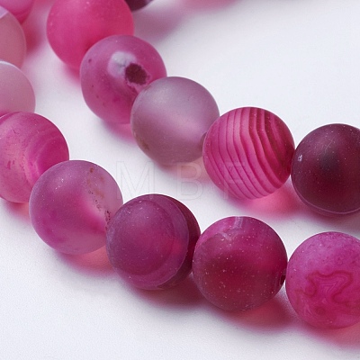 Natural Grade A Striped Agate/Banded Agate Beads Strands G-E478-8mm-1