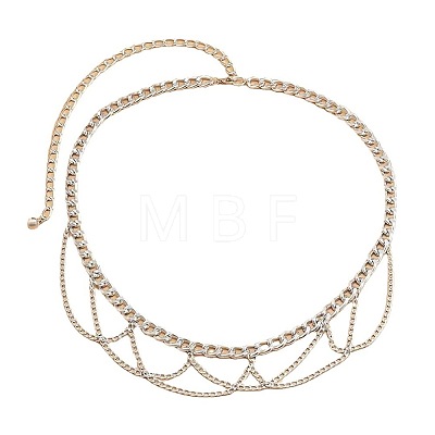 Alloy Twisted Link Chain Tassel Waist Chains for Women WG41EDD-01-1