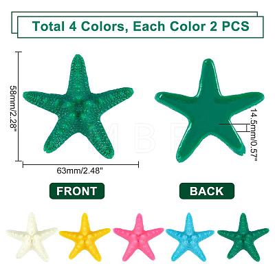   8pcs 4 Color Resin Cabochons RESI-PH0001-45-1