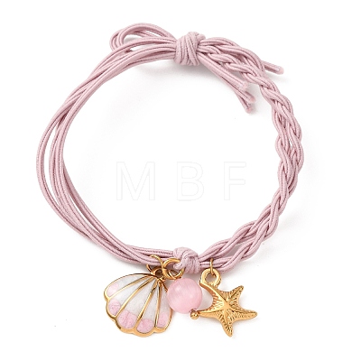 304 Stainless Steel Enamel & Resin Charms Bracelets BJEW-B170-01G-01-1