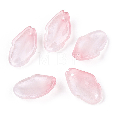 Baking Painted Transparent Glass Petal Beads DGLA-N004-15-1