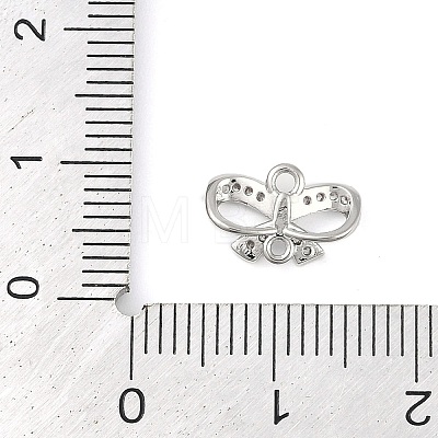 Brass Micro Pave Clear Cubic Zirconia Connector Charms KK-L219-07P-1