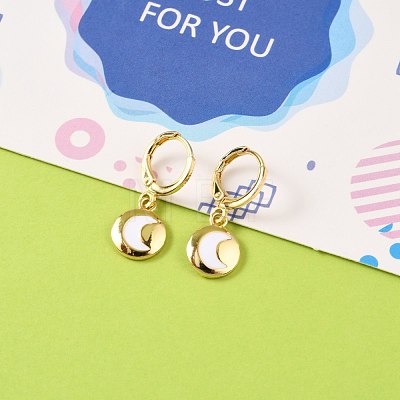 Brass Huggie Hoop Earrings EJEW-JE04324-01-1