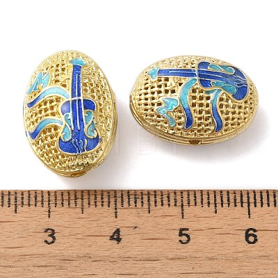 Rack Plating Brass Enamel Beads KK-P276-26C-04G-1