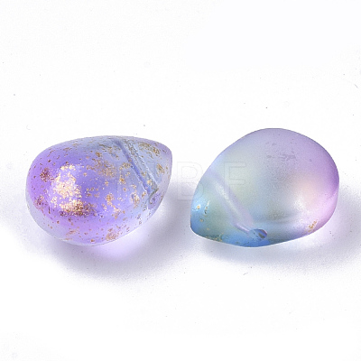 Two Tone Transparent Spray Painted Glass Beads X-GLAA-T017-01-B02-1