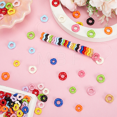 200Pcs 2 Styles Opaque Acrylic European Beads Beads OACR-ME0001-43-1