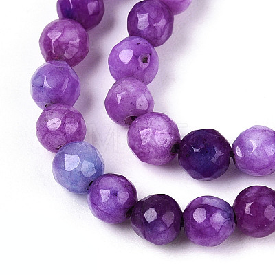 Dyed Natural White Jade Beads Strands X-G-T139-4mm-60-11-1