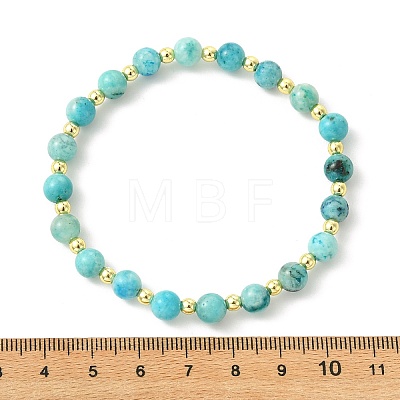Natural Gemstone Hemimorphite & Non-magnetic Synthetic Hematite Beads Stretch Bracelets for Women Men BJEW-JB13679-1