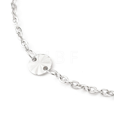 304 Stainless Steel Cable Chain Anklets AJEW-H104-12P-1