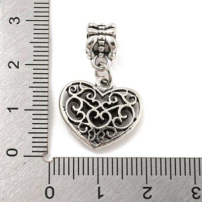 Rack Plating Tibetan Style Alloy Heart European Dangle Charms FIND-B034-40AS-1