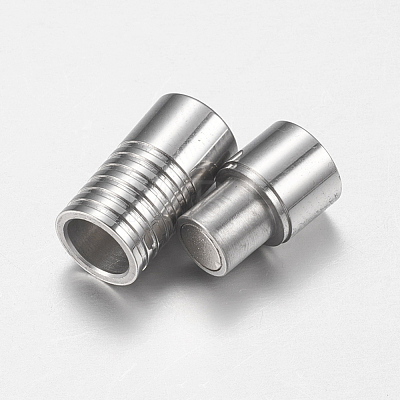 Tarnish Resistant 304 Stainless Steel Magnetic Clasps with Glue-in Ends STAS-F149-04P-B-1