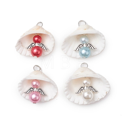 Natural Shell Pendants PALLOY-JF02646-1