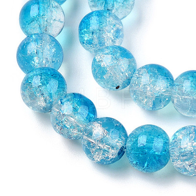 Transparent Crackle Baking Painted Glass Beads Strands DGLA-T003-01B-05-1