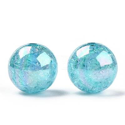 AB Color Transparent Crackle Round Acrylic Beads CACR-S006-04-1