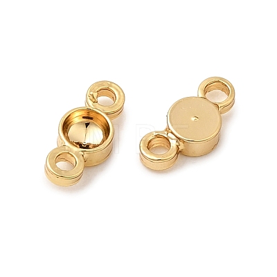 Flat Round Brass Rhinestone Connecter Settings KK-P340-06A-G-1