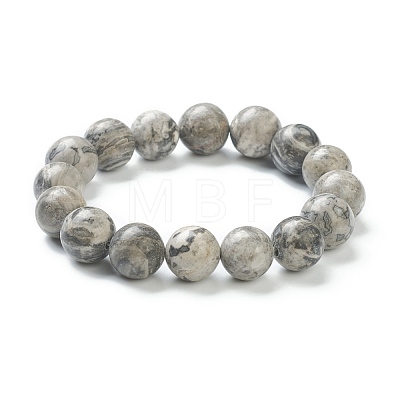 Natural Map Stone Beaded Stretch Bracelets BJEW-D446-E-08-1