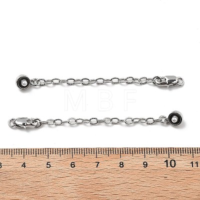 Brass Enamel ABS Imtation Pearl End with Chain KK-B129-27P-02-1