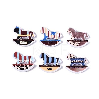 Printed Opaque Acrylic Beads OACR-Q198-02-1