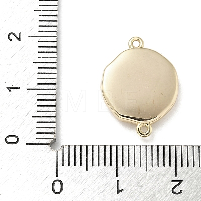 Brass Enamel Oval with Flower Connector Charms KK-M308-06G-03-1