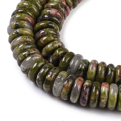 Natural Unakite Beads Strands G-Q159-B15-01-1