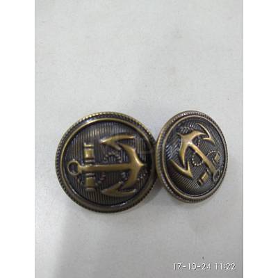 1-Hole Brass Shank Buttons BUTT-WH0001-06-20mm-1