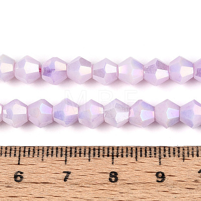 Anti-Tarnish Electroplate Bicone Glass Beads Strands EGLA-T021-6mm-16-01-1