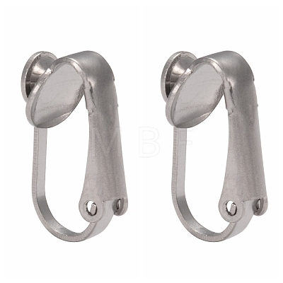 304 Stainless Steel Clip-on Earring Findings X-STAS-G081-63P-1