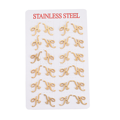 304 Stainless Steel Stud Earrings EJEW-F200-05G-1