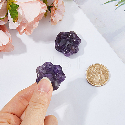 2Pcs Natural Amethyst Carved Figurines Statues for Home Office Desktop Decoration G-FH0002-75B-1