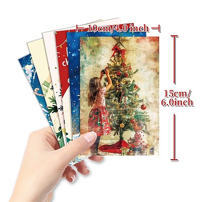 50Pcs Christmas Paper Greeting Cards DIY-P085-15A-1