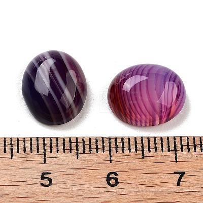 Dyed & Heated Natural Banded Agate Cabochons G-G145-01A-20-1