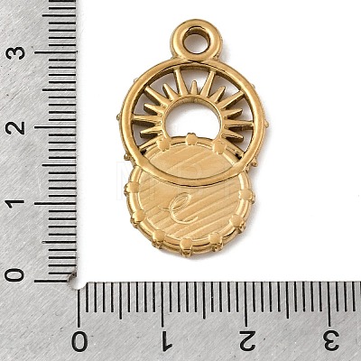 Sun 304 Stainless Steel Pendant Cabochon Setting STAS-P454-12G-1