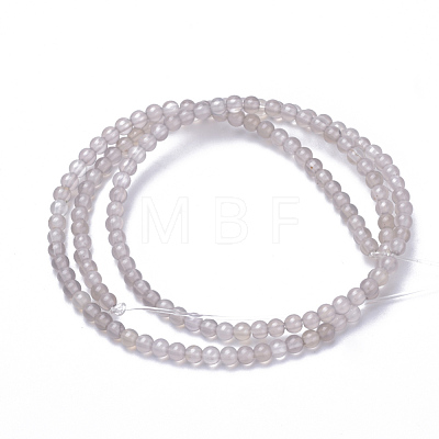 Natural Grey Agate Beads Strands G-S281-50D-3mm-1