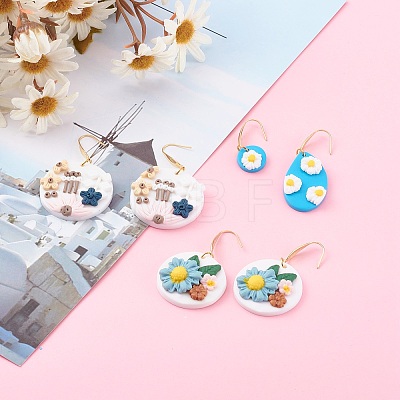 Handmade Polymer Clay Dangle Earring EJEW-JE04501-1