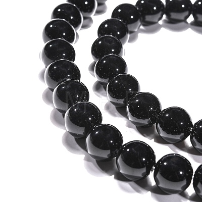 Synthetic Black Stone Beads Strands X-GSR12mmC044-1
