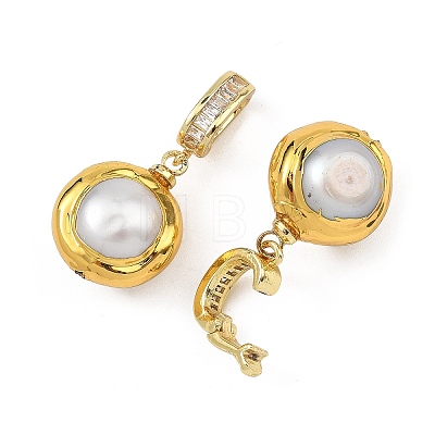Natural Baroque Keshi Pearl Pendants PALLOY-JF05759-1