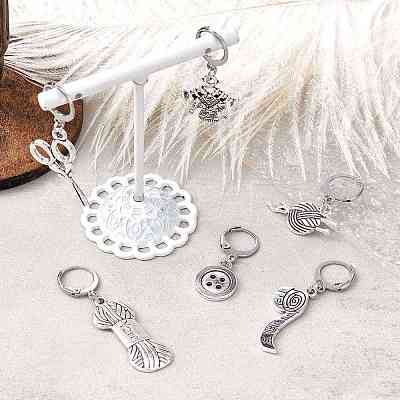 Sewing Theme Alloy Multifunction Pendant Decorations HJEW-CJ00004-1