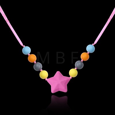Fashion Silicone Beaded Necklaces NJEW-BB20648-1