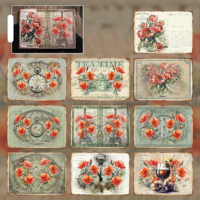 30Pcs Vintage Flower Paper Stickers PW-WGD2245-02-1