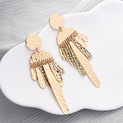 Zinc Alloy Flat Round Chandelier Earrings EJEW-Z107-03G-02-1