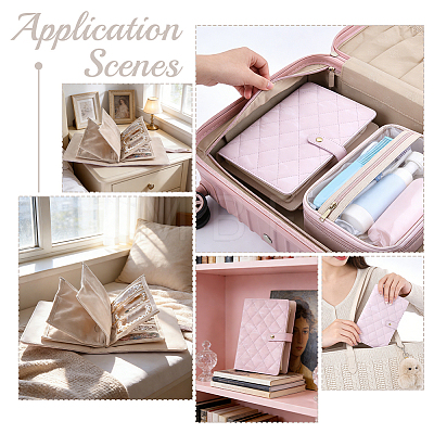 Portable Travel PU Leather & PVC Loose Leaf Binder Jewelry Books AJEW-WR0003-78A-1
